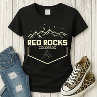 Red Rocks Colorado Epic Moonlight Womens T-Shirt