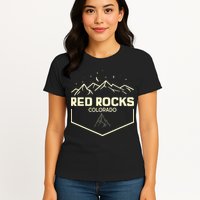 Red Rocks Colorado Epic Moonlight Womens T-Shirt