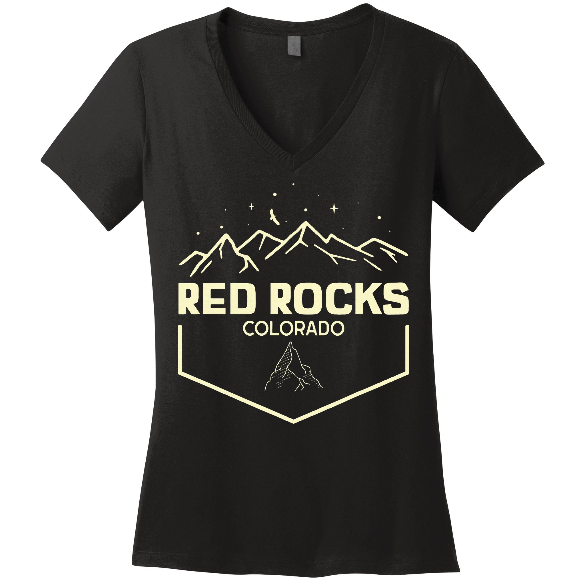 Red Rocks Colorado Epic Moonlight Women's V-Neck T-Shirt