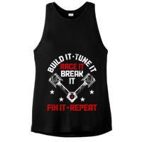 Racing Race Car Build Tune Break Fix Funny Racer Drag Racing Ladies PosiCharge Tri-Blend Wicking Tank