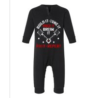 Racing Race Car Build Tune Break Fix Funny Racer Drag Racing Infant Fleece One Piece