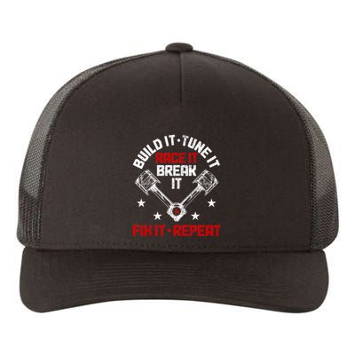 Racing Race Car Build Tune Break Fix Funny Racer Drag Racing Yupoong Adult 5-Panel Trucker Hat