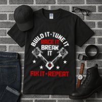Racing Race Car Build Tune Break Fix Funny Racer Drag Racing Tall T-Shirt