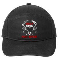 Racing Race Car Build Tune Break Fix Funny Racer Drag Racing 7-Panel Snapback Hat