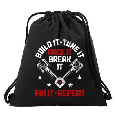 Racing Race Car Build Tune Break Fix Funny Racer Drag Racing Drawstring Bag
