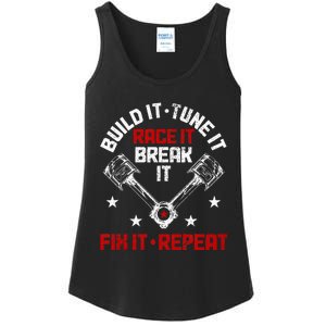 Racing Race Car Build Tune Break Fix Funny Racer Drag Racing Ladies Essential Tank