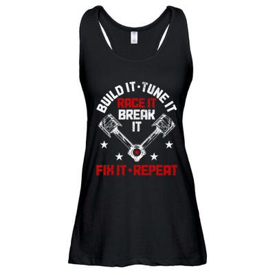 Racing Race Car Build Tune Break Fix Funny Racer Drag Racing Ladies Essential Flowy Tank