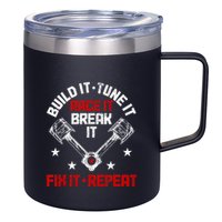 Racing Race Car Build Tune Break Fix Funny Racer Drag Racing 12oz Stainless Steel Coffee Mug