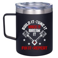 Racing Race Car Build Tune Break Fix Funny Racer Drag Racing 12oz Stainless Steel Coffee Mug