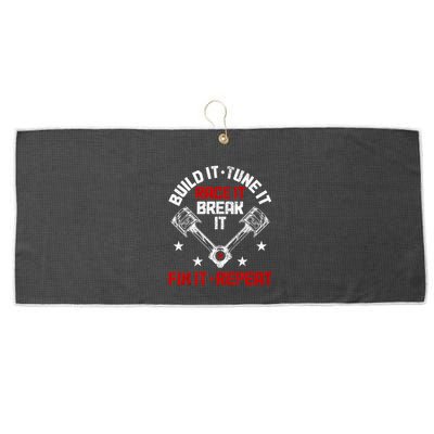Racing Race Car Build Tune Break Fix Funny Racer Drag Racing Large Microfiber Waffle Golf Towel