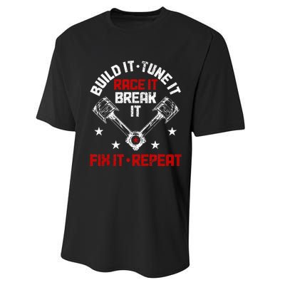 Racing Race Car Build Tune Break Fix Funny Racer Drag Racing Performance Sprint T-Shirt