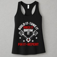 Racing Race Car Build Tune Break Fix Funny Racer Drag Racing Womens Tank Top