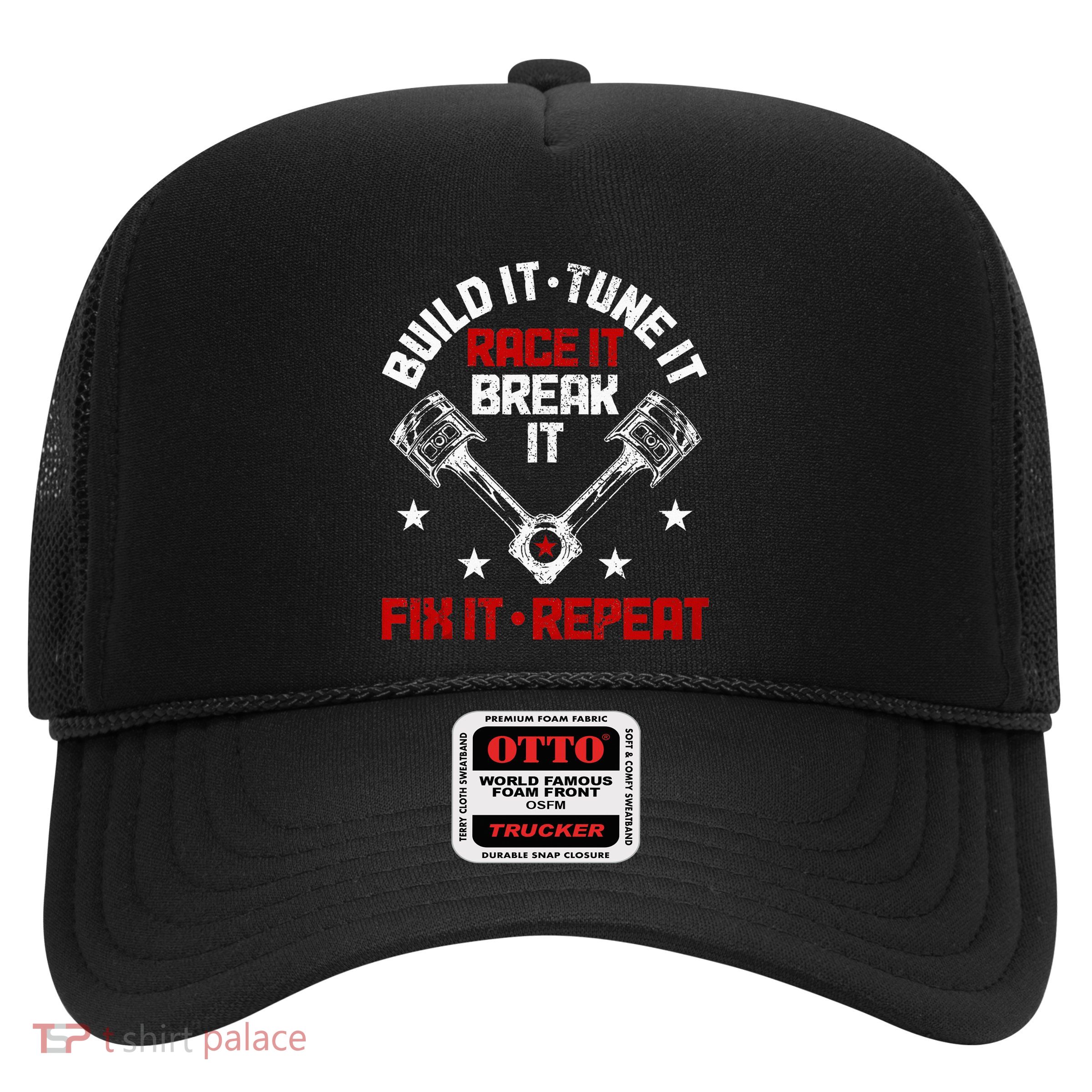Racing Race Car Build Tune Break Fix Funny Racer Drag Racing Trucker Hat
