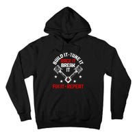 Racing Race Car Build Tune Break Fix Funny Racer Drag Racing Tall Hoodie