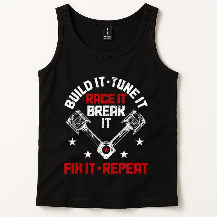 Racing Race Car Build Tune Break Fix Funny Racer Drag Racing Tank Top