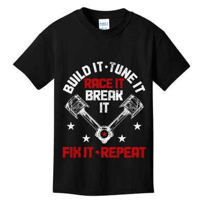 Racing Race Car Build Tune Break Fix Funny Racer Drag Racing Kids T-Shirt