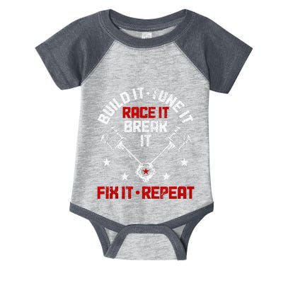 Racing Race Car Build Tune Break Fix Funny Racer Drag Racing Infant Baby Jersey Bodysuit