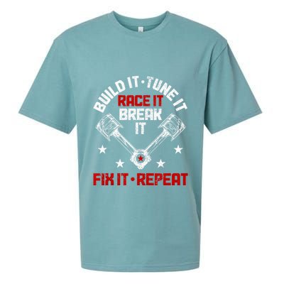 Racing Race Car Build Tune Break Fix Funny Racer Drag Racing Sueded Cloud Jersey T-Shirt