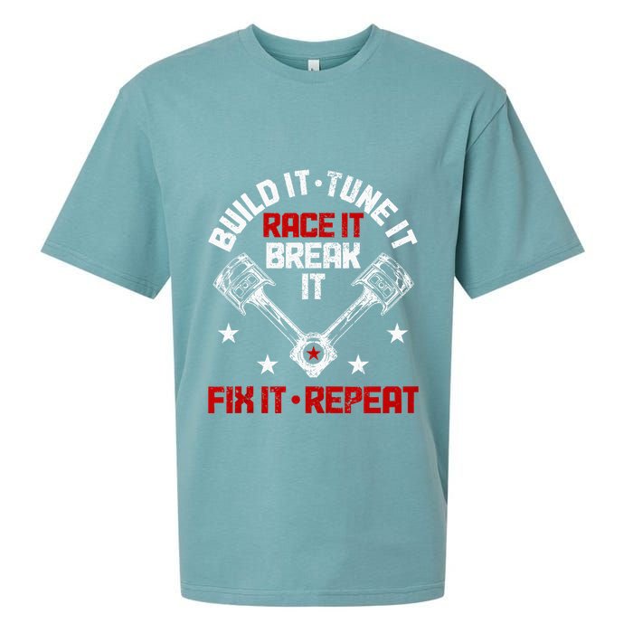 Racing Race Car Build Tune Break Fix Funny Racer Drag Racing Sueded Cloud Jersey T-Shirt