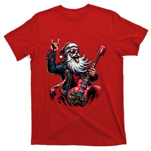 Rock & Roll Christmas Santa Claus Guitar Player T-Shirt