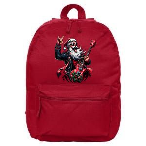 Rock & Roll Christmas Santa Claus Guitar Player 16 in Basic Backpack