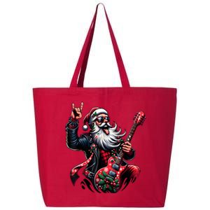 Rock & Roll Christmas Santa Claus Guitar Player 25L Jumbo Tote