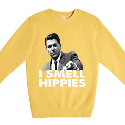 Reagan Ronald Conservative Funny Smell Hippies Merica Premium Crewneck Sweatshirt