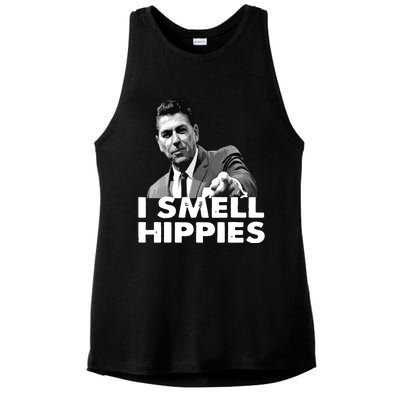 Reagan Ronald Conservative Funny Smell Hippies Merica Ladies PosiCharge Tri-Blend Wicking Tank