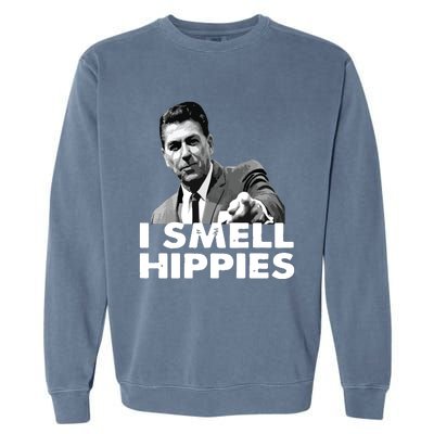 Reagan Ronald Conservative Funny Smell Hippies Merica Garment-Dyed Sweatshirt