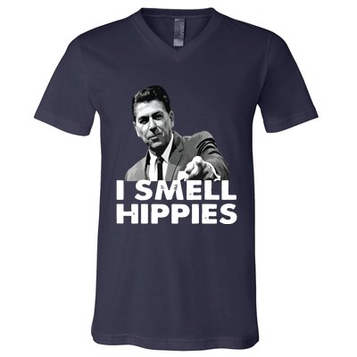 Reagan Ronald Conservative Funny Smell Hippies Merica V-Neck T-Shirt