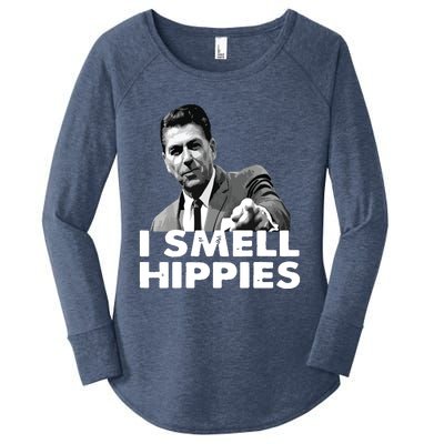 Reagan Ronald Conservative Funny Smell Hippies Merica Women's Perfect Tri Tunic Long Sleeve Shirt