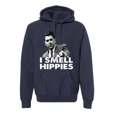 Reagan Ronald Conservative Funny Smell Hippies Merica Premium Hoodie