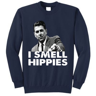 Reagan Ronald Conservative Funny Smell Hippies Merica Tall Sweatshirt