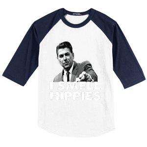 Reagan Ronald Conservative Funny Smell Hippies Merica Baseball Sleeve Shirt