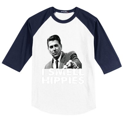 Reagan Ronald Conservative Funny Smell Hippies Merica Baseball Sleeve Shirt