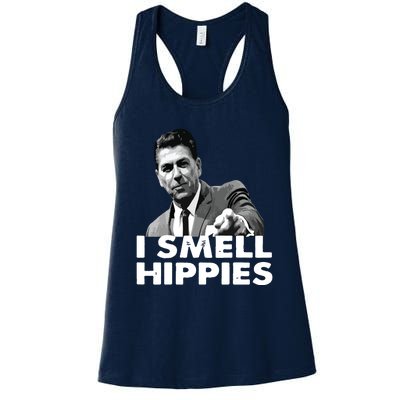 Reagan Ronald Conservative Funny Smell Hippies Merica Women's Racerback Tank