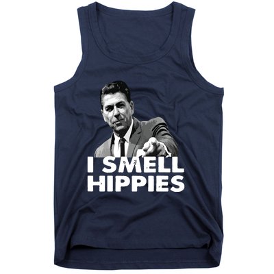 Reagan Ronald Conservative Funny Smell Hippies Merica Tank Top