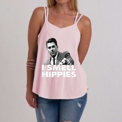 Reagan Ronald Conservative Funny Smell Hippies Merica Women's Strappy Tank