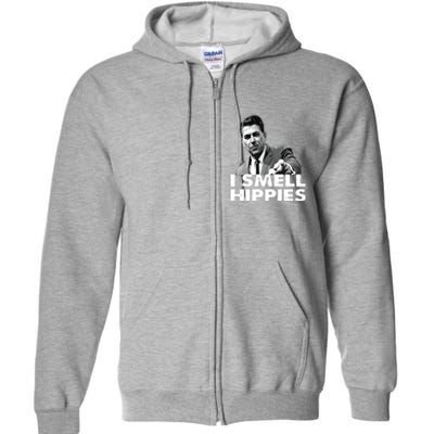 Reagan Ronald Conservative Funny Smell Hippies Merica Full Zip Hoodie