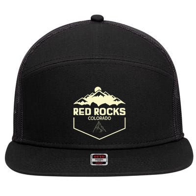 Red Rocks Colorado Beautiful Rocky Mountains 7 Panel Mesh Trucker Snapback Hat