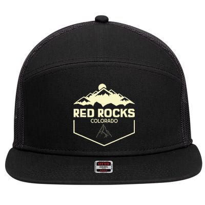 Red Rocks Colorado Beautiful Rocky Mountains 7 Panel Mesh Trucker Snapback Hat