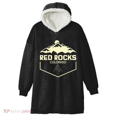 Red Rocks Colorado Beautiful Rocky Mountains Hooded Wearable Blanket