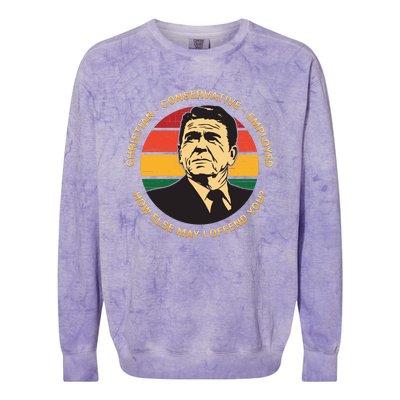 Ronald Reagan Conservative Politically Incorrect Colorblast Crewneck Sweatshirt