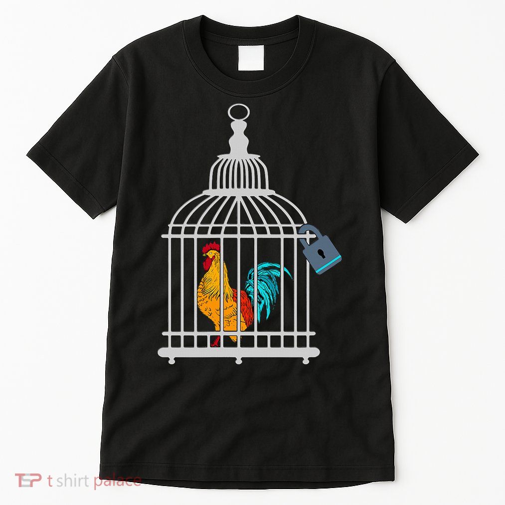 Red Rooster Cock Male Chastity Chicken In Cage Tall T-Shirt