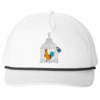 Red Rooster Cock Male Chastity Chicken In Cage Snapback Five-Panel Rope Hat