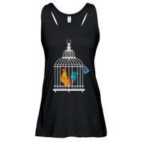 Red Rooster Cock Male Chastity Chicken In Cage Ladies Essential Flowy Tank