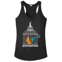 Red Rooster Cock Male Chastity Chicken In Cage Ladies PosiCharge Competitor Racerback Tank