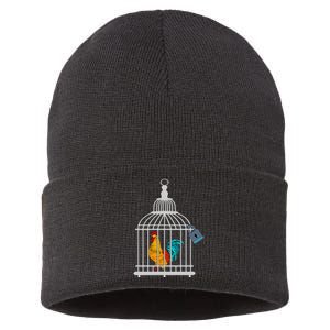 Red Rooster Cock Male Chastity Chicken In Cage Sustainable Knit Beanie