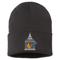 Red Rooster Cock Male Chastity Chicken In Cage Sustainable Knit Beanie