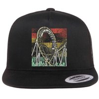 Retro Roller Coaster Flat Bill Trucker Hat
